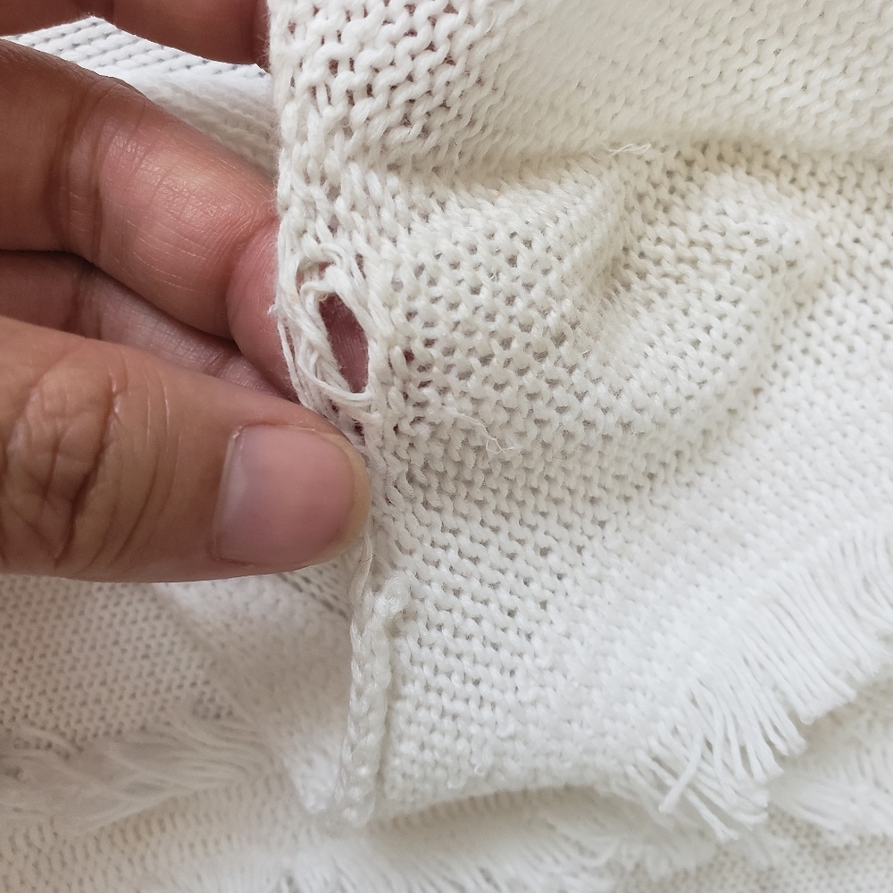 Nic + Zoe Sea Level Fringe White Sweater - Picture 8 of 9